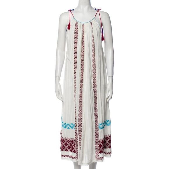 Ulla Johnson NWT Siran Dress White Midi Embroidered Boho Chic MSRP $495 sz 4 - S - Picture 5 of 14